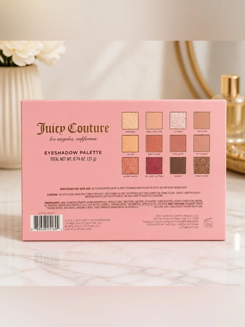 Juicy Couture Eyeshadow Palette 12 Shade Pink Neutral Makeup Palette